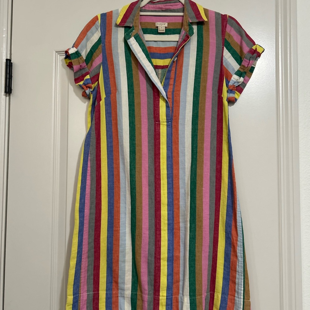J. Crew Multicolor Striped Shirt Dress